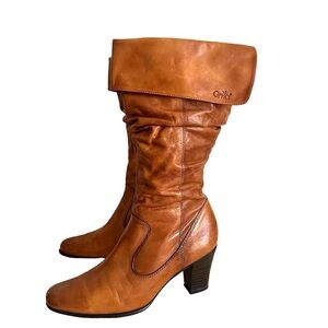 Caprice Slouchy Musketeer Bootleg Lapel Heel Boots Women’s Size 5 US 7-8
